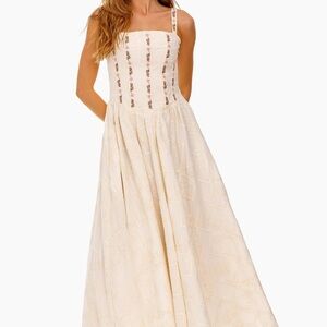 Agua Bendita Emerald
Meraki 17491 Dress -Cream Floral Maxi Dress NWT